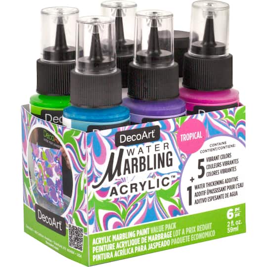 DecoArt&#xAE; 6-Color Tropical Water Marbling Value Pack